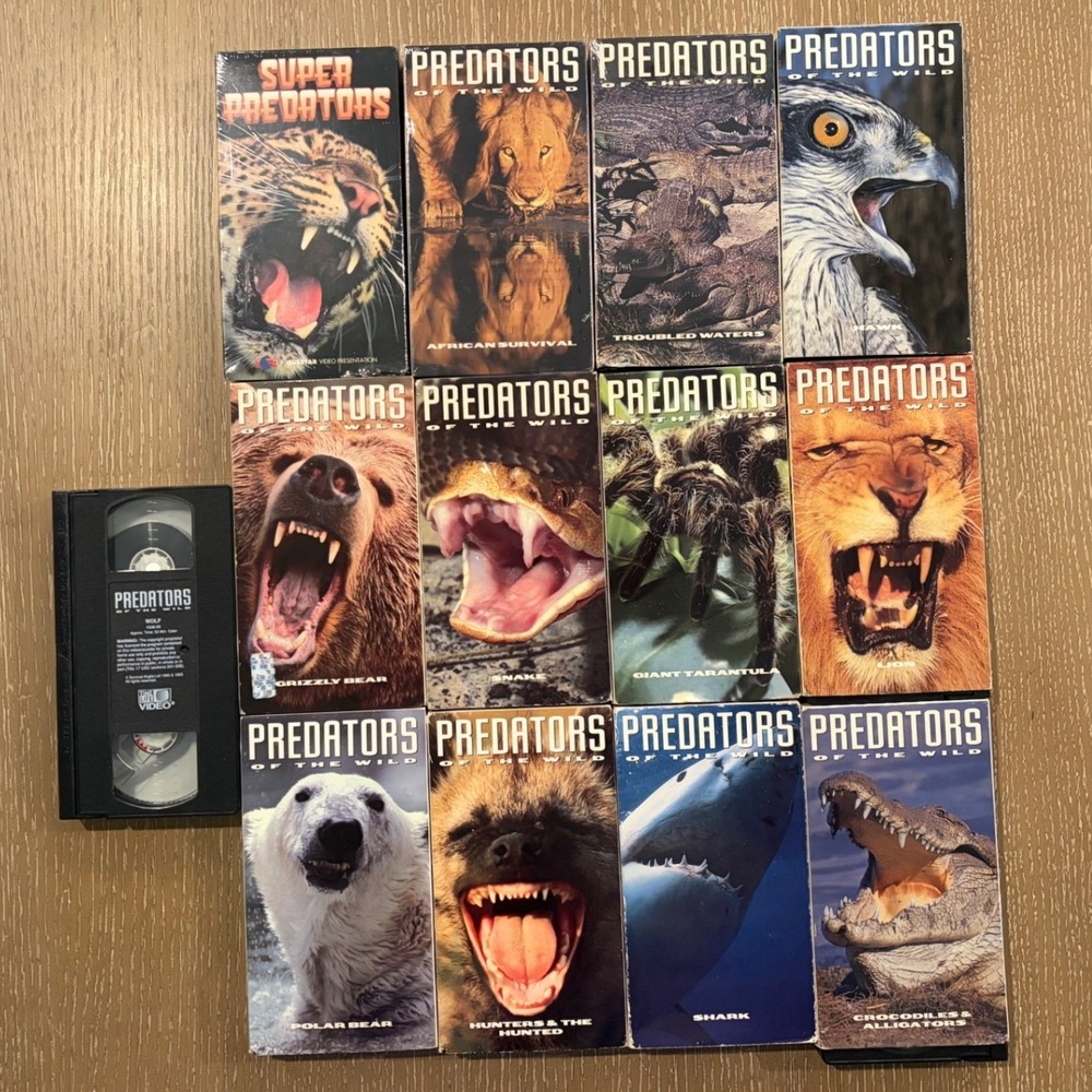 Predators of the Wild Lot 13 VHS Tapes Nature Documentary Homeschool Science